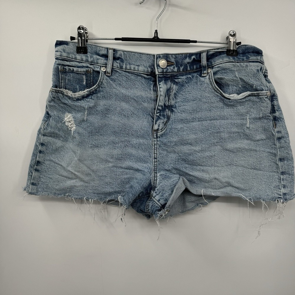 LOFT 30/10 Denim Cut Off Shorts Womens Light Blue High Rise Distressed Raw Hem